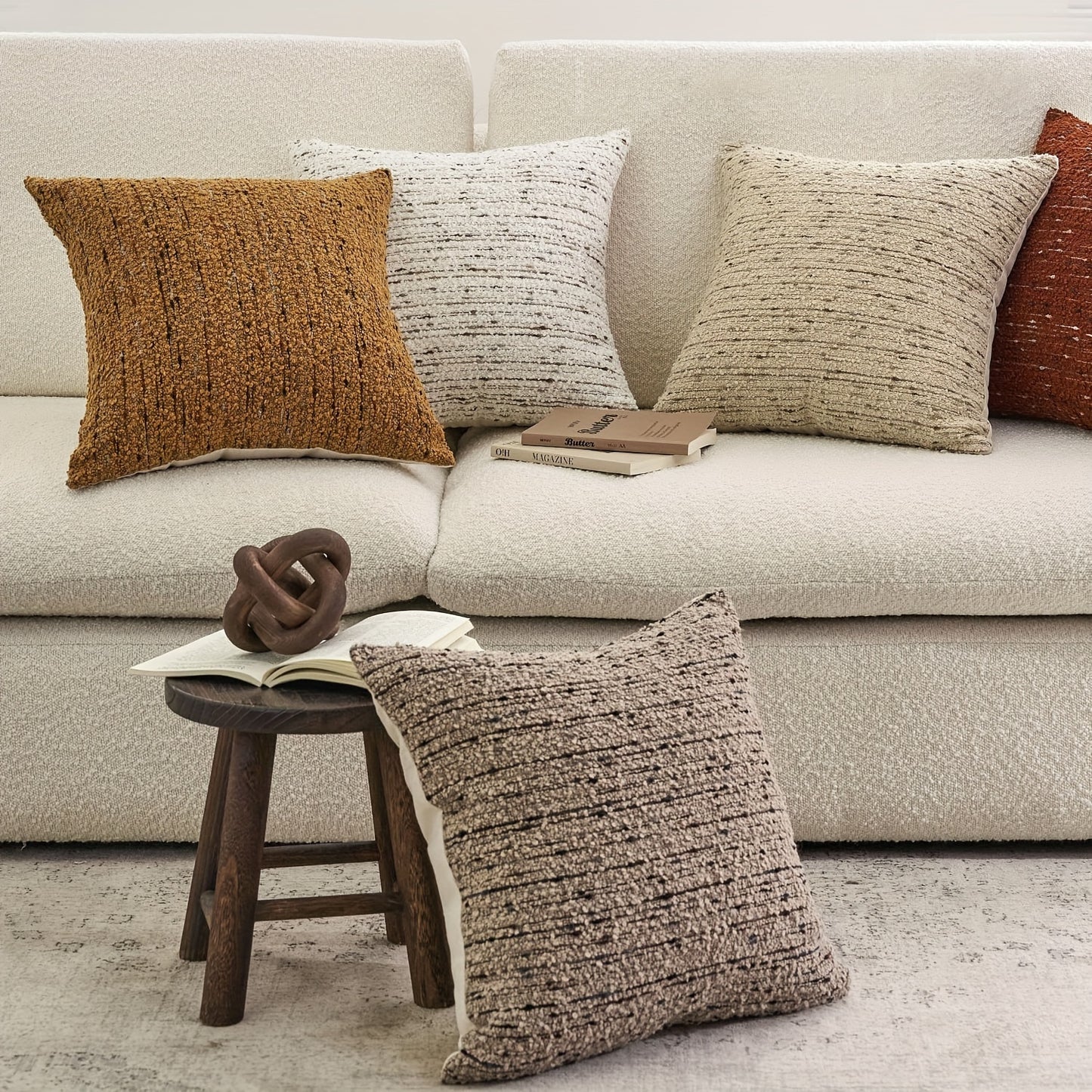 Enhance your home decor with our Luxury Boho Chic Recycled Fiber Throw Pillow Cover.