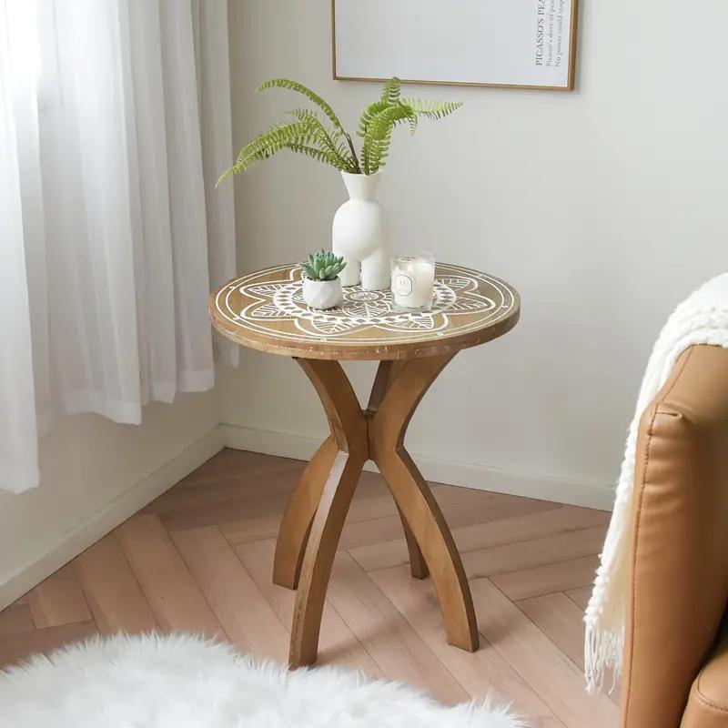Rustic farmhouse design is handcrafted with a natural top, enhancing any decor.