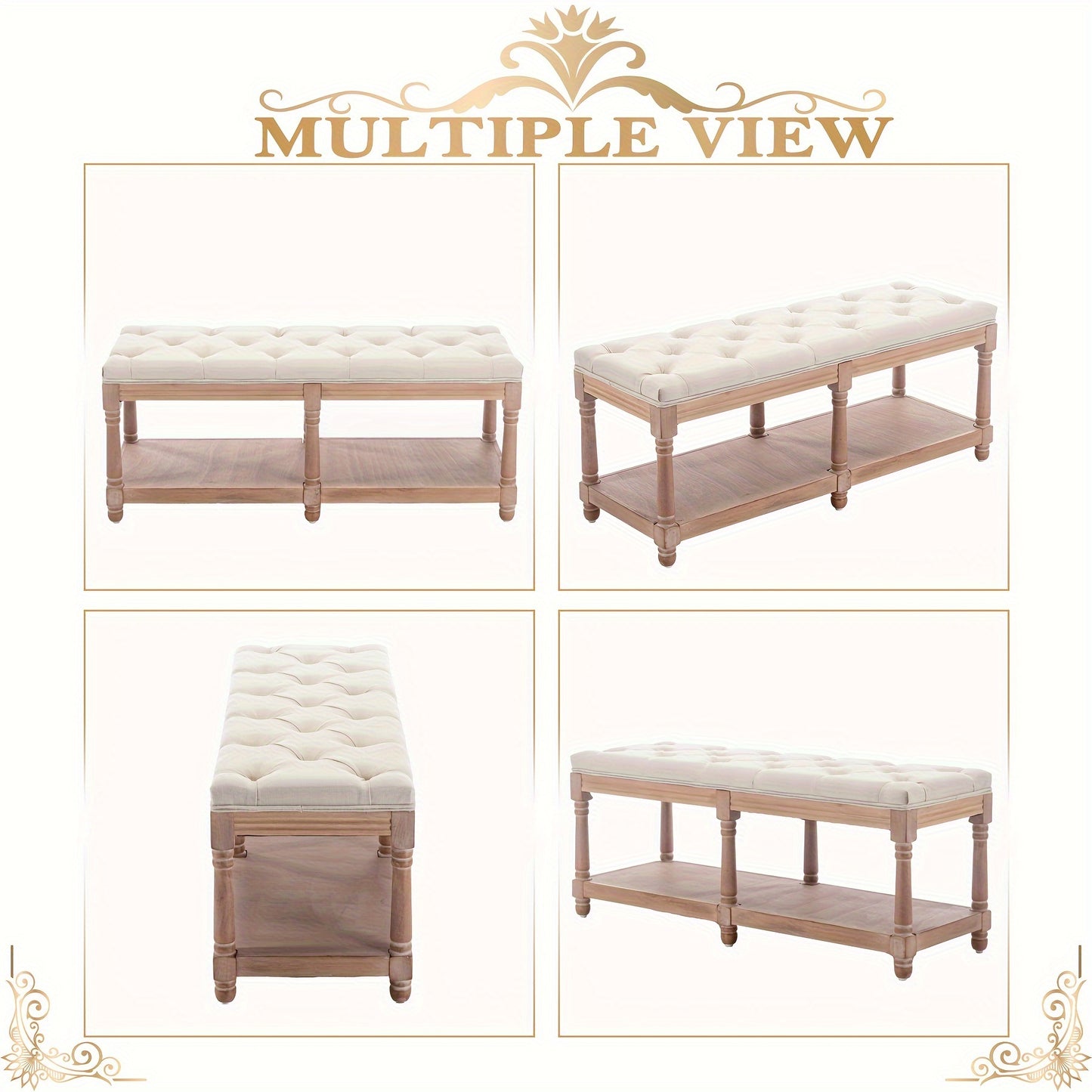 Rustic upholstered bench