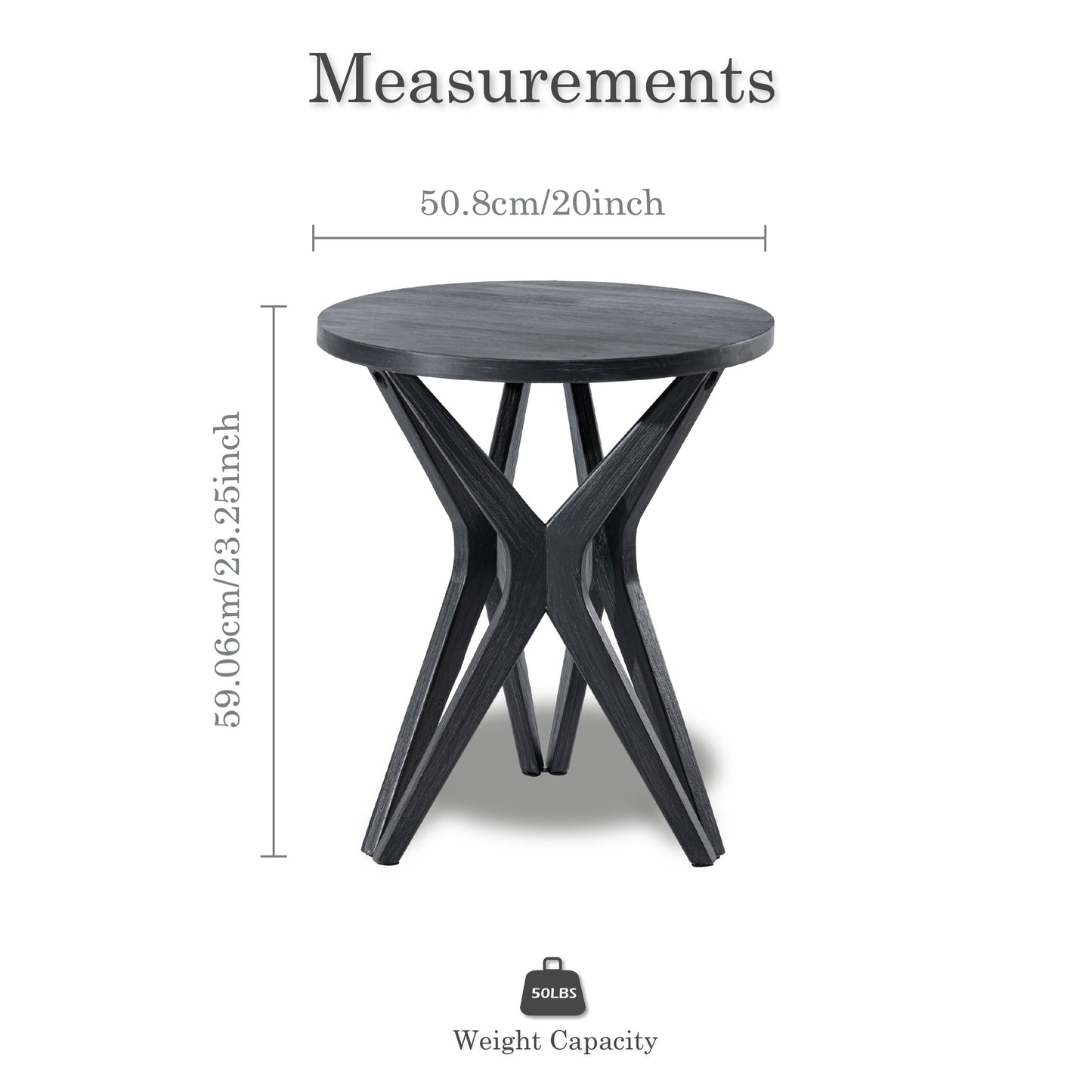 Rustic Round Pedestal End Table