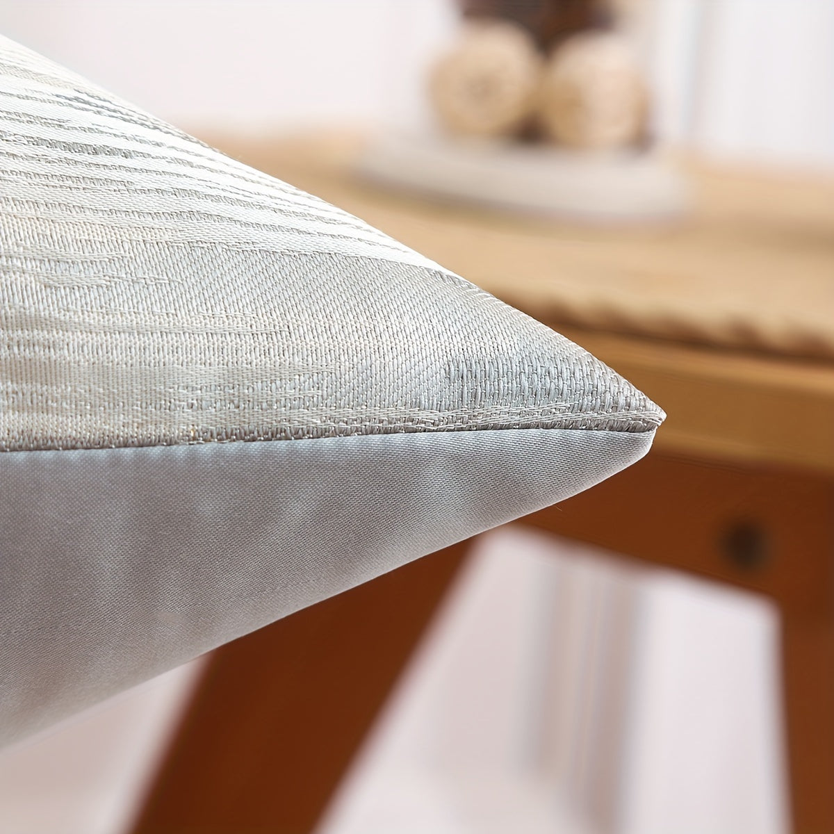 Golden Silk Stripe Jacquard Throw Pillow Covers.