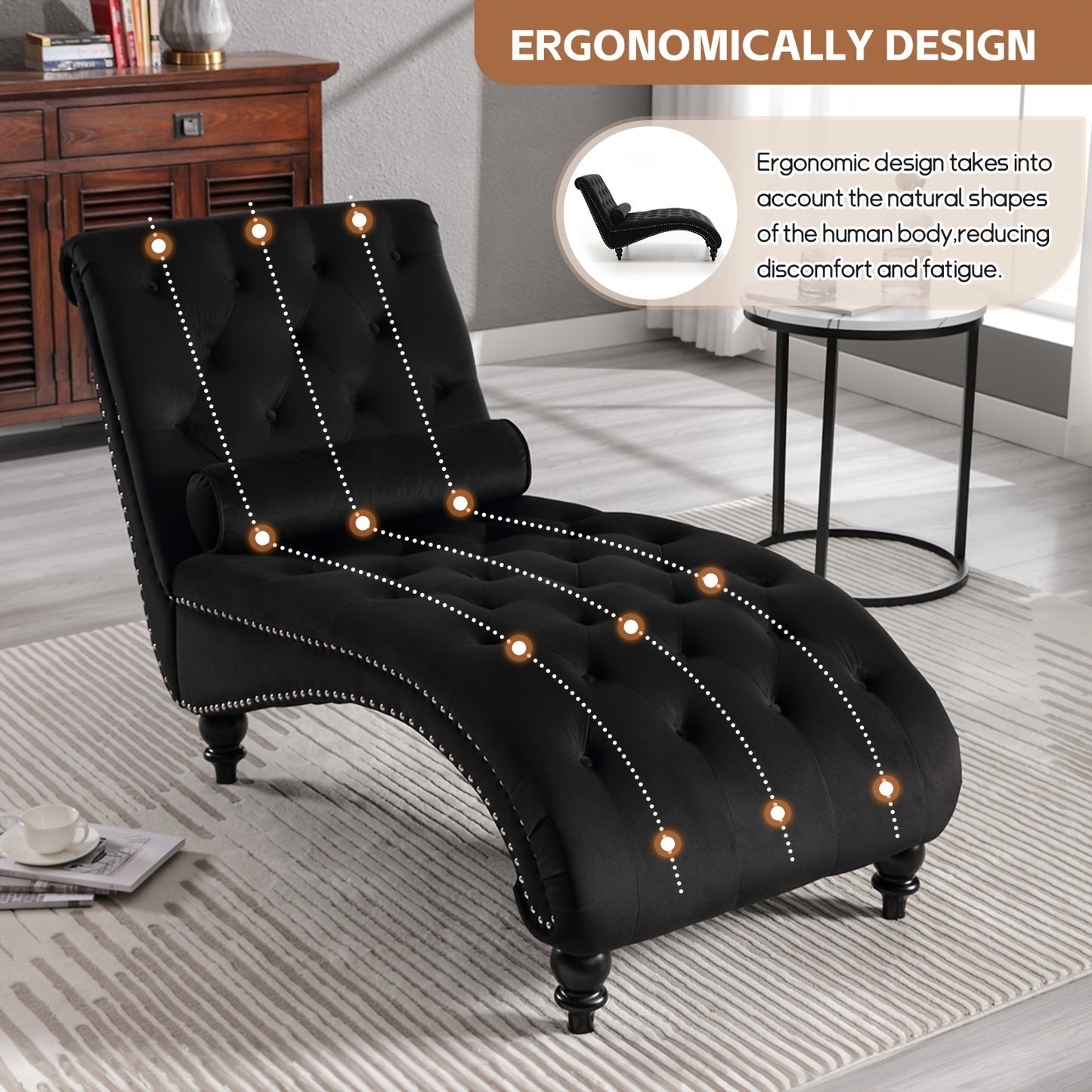 Tufted Chaise Lounge Recliner