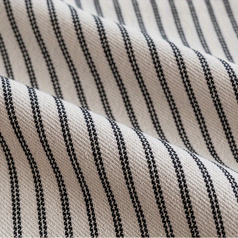 2 Pcs/Set Linen and Cotton Stripe Pattern with Hand-made Tassels Throw Pllow Cover