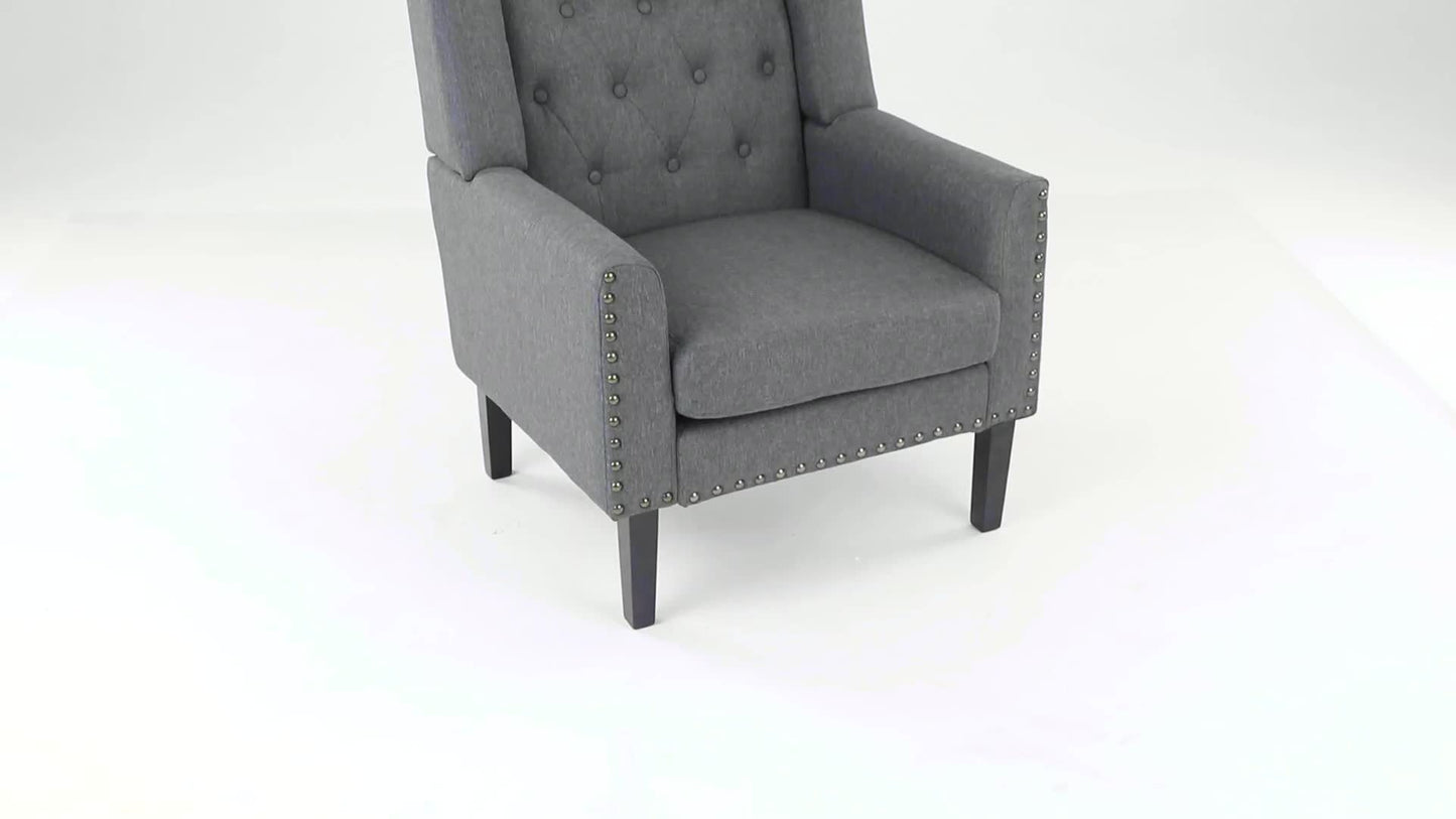1PCS Luxurious Carbon Gray Tufted Accent Chair