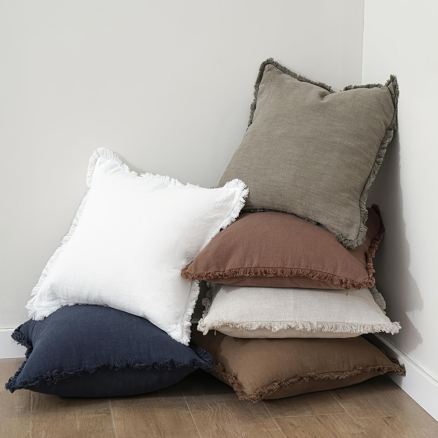 Rustic Fringe Throw Pillow Covers
