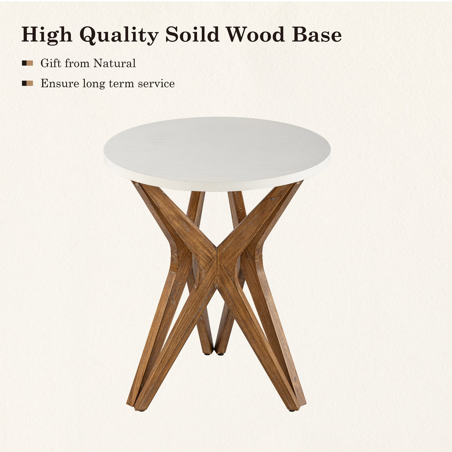 Rustic Round Pedestal End Table